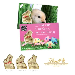 Promotion-Card mit Goldhase von Lindt
