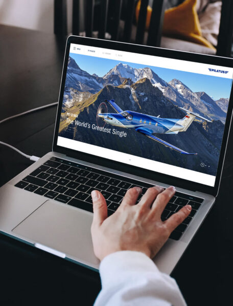 Pilatus Website mit den Produkten vom Pandinavia 